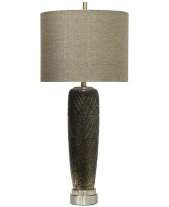 Керамическая настольная лампа с металлическим мотивом в виде прожилок StyleCraft