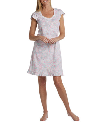 Printed Short Sleeve Nightgown Miss Elaine