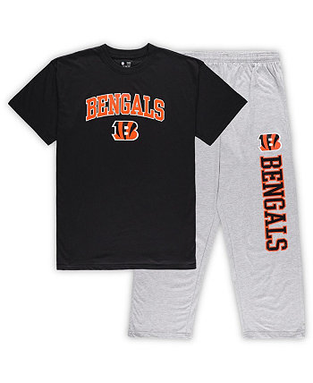 Мужской черно-серый спортивный комплект из футболки и брюк Cincinnati Bengals Big and Tall Concepts Sport