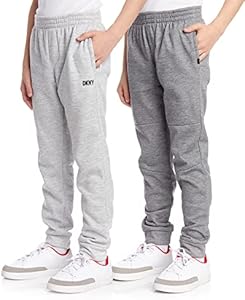 DKNY Boys’ Sweatpants – 2 Pack Lightweight Performance Fleece Joggers for Boys - Breathable Athletic Jogger Pants (8-12) DKNY