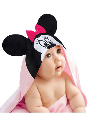 Розовое хлопковое детское банное полотенце с капюшоном Disney Baby Minnie Mouse Lambs & Ivy