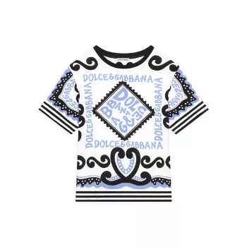Футболка с логотипом Little Boy's & Boy's Marina Dolce & Gabbana