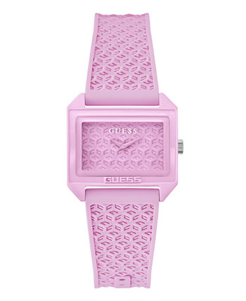Женские аналоговые розовые силиконовые часы 32 мм GUESS