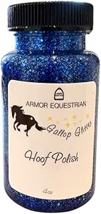 Лак для копыт Gallop Glitter для лошадей с концентрированным блеском - 118 мл (синий) Armor Equestrian