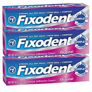 Fixodent Complete Original Denture Adhesive Cream 1.4 Oz - Set of 3 Fixodent