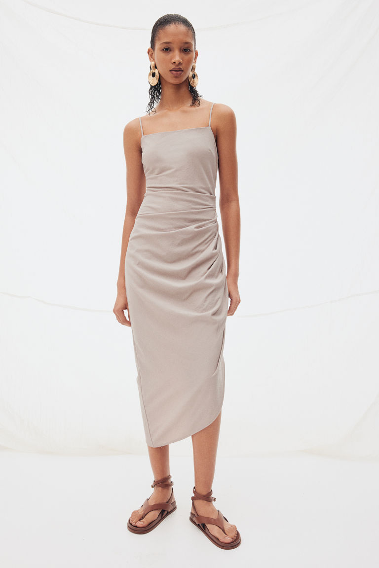 Draped Asymmetric Dress H&M