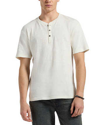 Men's Slub Knit Short Sleeve Relaxed Henley T-Shirt Buffalo