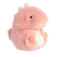 Aurora Mini Pink Rolly Pet 5&#34; Круглая мягкая игрушка Эйвери Аллозавр Aurora