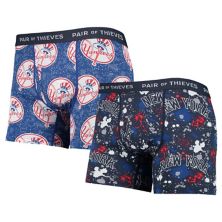 Men's Pair of Thieves Navy/Blue New York Yankees Super Fit 2-Pack Boxer Briefs Set Unbranded