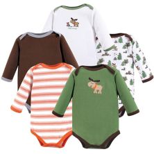 Luvable Friends Baby Boy Cotton Long-Sleeve Bodysuits 5pk, Moose Luvable Friends