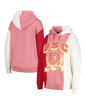 Женский пуловер с капюшоном и цветными блоками Cardinal USC Trojans Hall of Fame Gameday Couture