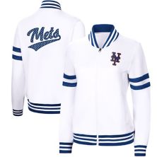 Женская белая спортивная куртка G-III 4Her by Carl Banks New York Mets Pre-Game с молнией во всю длину In The Style