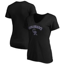 Женская черная футболка с логотипом команды Colorado Rockies с V-образным вырезом и логотипом фанатиков Unbranded