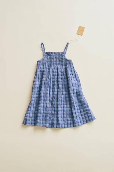 TIMELESZ - TEXTURED CHECKERED DRESS ZARA KIDS