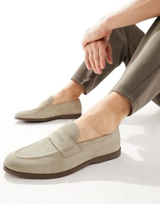  Walk London Angelo Saddle Loafers In Taupe Suede WALK London