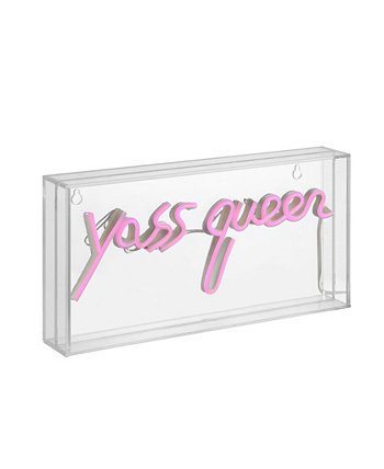 Yass Queen Contemporary Glam Acrylic Box Управляемый USB светодиодный неоновый свет JONATHAN Y