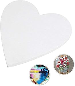 Painting Canvas Panel Boards-11.8 Inch, Heart Shape Stretched Primed Blank Linen Canvas, Oil Paint & Wet Art Media, Canvases for Art Supplies for Acrylics, Hobby Painters & Beginner, DIY Wall Decorate Holiberty