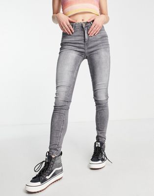  Серые скинни-джинсы с высокой талией Only для женщин ONLY