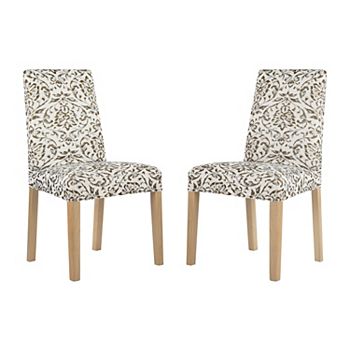 No. 918 Verity Damask Print Stretch Fit Elastic Dining Chair Cover Pair No. 918