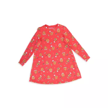 Маленькая девочка и усилитель; Ночная рубашка с длинными рукавами и пряниками для девочек Lovey&Grink