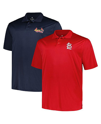 Мужской комплект из двух однотонных рубашек-поло красного и темно-синего цвета St. Louis Cardinals Big and Tall Profile