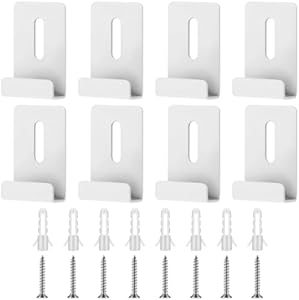 8PCS Silver Mirror Clips for Wall Mounting, Wide Channel Mirror Holder Clips, Mirror Hanging Clips, Mirror Holder Clips with Screws for Mirror Tile Picture Frame Mirror Hanging Hardware Kit Lusofie