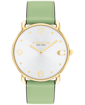 Женские зеленые кожаные часы Elliot 36 мм COACH