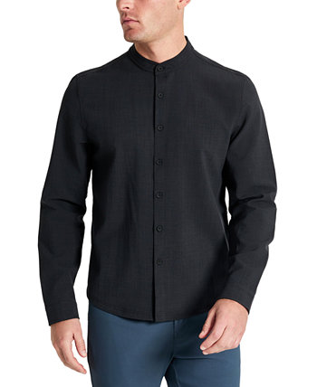 Мужская облегающая рубашка на пуговицах с эластичным текстурированным воротником и воротником-стойкой Kenneth Cole