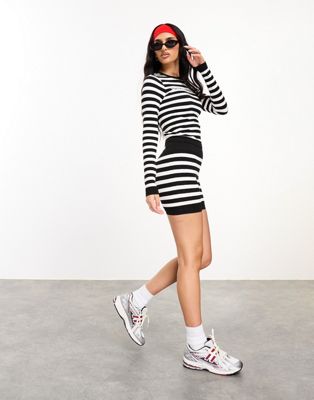 ASOS WEEKEND COLLECTIVE seamless shorts in monochrome stripe - part of a set ASOS Weekend Collective