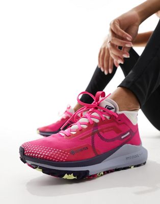 Женские кроссовки для бега Nike React Pegasus Trail 4 Gore-Tex в розовом и сером цвете Nike
