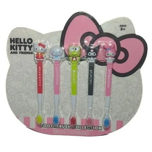 SANRIO Hello Kitty and Friends Toothbrush Collection Set of 5 Characters Include: - Hello Kitty - Cinnamoroll - Keroppi - Kuromi - My Melody Sanrio