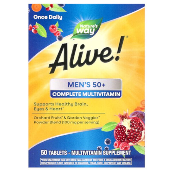 Alive! Мужской мультивитамин 50+ - 50 таблеток - Nature's Way Nature's Way