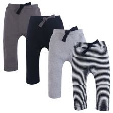 Touched by Nature Baby and Toddler Boy Organic Cotton Pants 4pk, Black Gray Touched by Nature