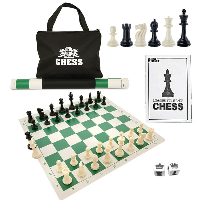 WE Games Best Value Tournament Chess Set - 20 in. Vinyl Board, Staunton pcs WE Games