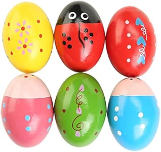 6pcs Wooden Egg Shakers Musical Percussion Instruments Domg