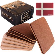 Coasters For Drinks, Cork Coasters With Felt Side For Tabletop Protection And Anti-slip Barvivo
