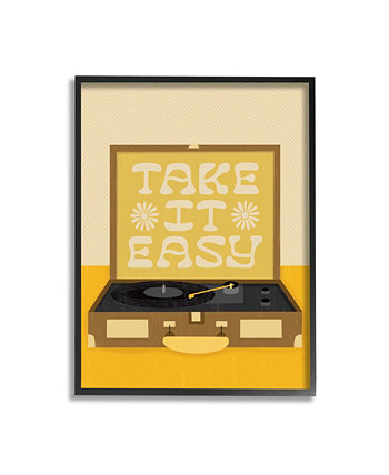 Картина на стену 'Take it Easy' с изображением проигрывателя, в рамке 28 см х 4 см х 36 см Stupell Industries