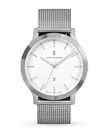 Часы Huxley унисекс, серебристо-белые, серебристого цвета, с сеткой из нержавеющей стали, 40 мм Lilienthal Berlin