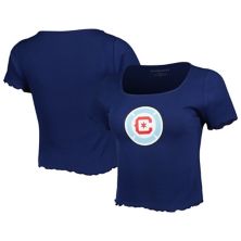 Женская темно-синяя футболка Chicago Fire Baby в рубчик Boxercraft