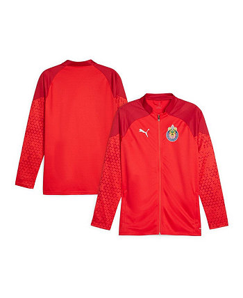 Мужская спортивная футболка с молнией во всю длину Chivas 2023/24 красного цвета PUMA