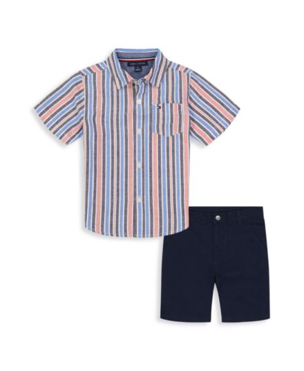 Рубашка в полоску для мальчика из двух частей &amp; Комплект шорт Tommy Hilfiger