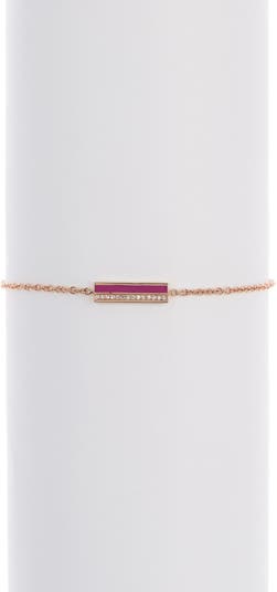 Браслет из 14-каратного розового золота с бриллиантами и ягодной эмалью — 0,04 карата EF Collection