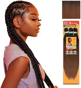 Sensationnel Xpression prestretched braiding hair - 3x xpression 58-inch kanekalon flame retardant smooth yaki braid - 3x x-pression 58 inch (1 pack, 1B OFFBLACK) Sensationnel