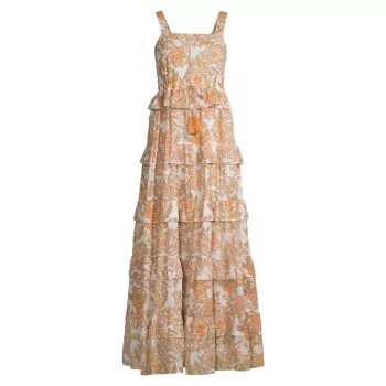Платье макси из хлопка с цветочным принтом Ester Ro's Garden