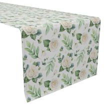 Table Runner, 100% Cotton, 16x90&#34;, Floral Wedding Elegance Fabric Textile Products