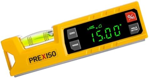 PREXISO Digital Level & Digital Protractor, 7 inch Angle Finder 0-90° & 0-180° Range, Electronic Bubble Inclinometer with Magnetic V-Groove & Large Screen & Audio Indicator for Woodwork Saw Prexiso