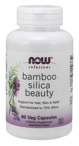 Solutions Bamboo Silica Beauty -- 90 растительных капсул NOW Foods