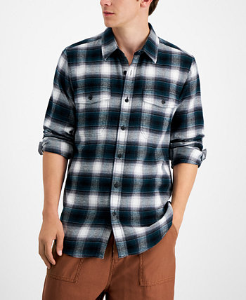 Мужская фланелевая рубашка в клетку, созданная для Macy's Sun & Stone