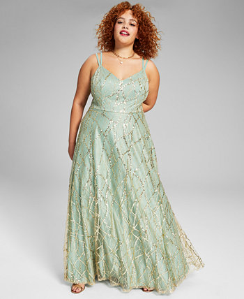 Модное платье больших размеров из блестящей сетки, созданное для Macy's Say Yes to the Prom