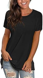 Saloogoe Womens Loose Fit Tshirts Short Sleeve Summer Tops Casual Workout Yoga Tunic T Shirts Tops Saloogoe